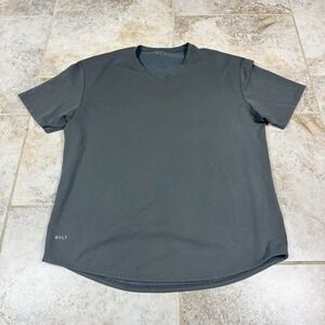 BYLT T-Shirt Mens 2XL Gray Short Sleeve Drop Cut V Neck Active Performance